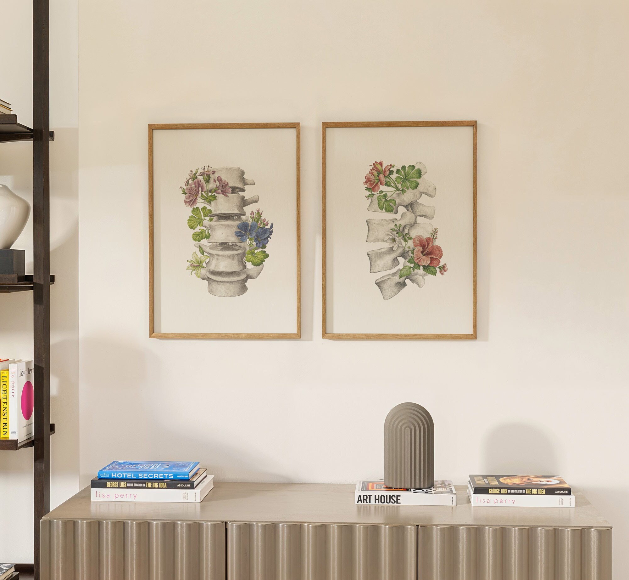11 Botanical Human Skeleton Bone Printables, Floral Anatomy Wall Art ...