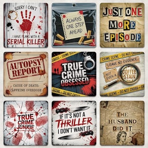 True Crime Square Coaster PNG, Murder Show Square Coaster Sublimation, Mystery Thriller 4x4 Coaster, True Crime Magnet PNG, True Crime Junkie Gift, Crime Scene Horror Quotes
square coaster png
4x4 Coaster Design
true crime coaster
true crime magnet
true crime gifts
true crime png
funny coaster png
co-worker gift
psychological
bloodstains
horror coaster png
Murder Show coaster
coffee true crime