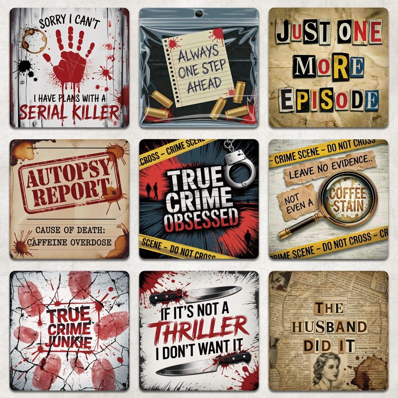 True Crime Square Coaster PNG, Murder Show Square Coaster Sublimation, Mystery Thriller 4x4 Coaster, True Crime Magnet PNG, True Crime Junkie Gift, Crime Scene Horror Quotes
square coaster png
4x4 Coaster Design
true crime coaster
true crime magnet
true crime gifts
true crime png
funny coaster png
co-worker gift
psychological
bloodstains
horror coaster png
Murder Show coaster
coffee true crime