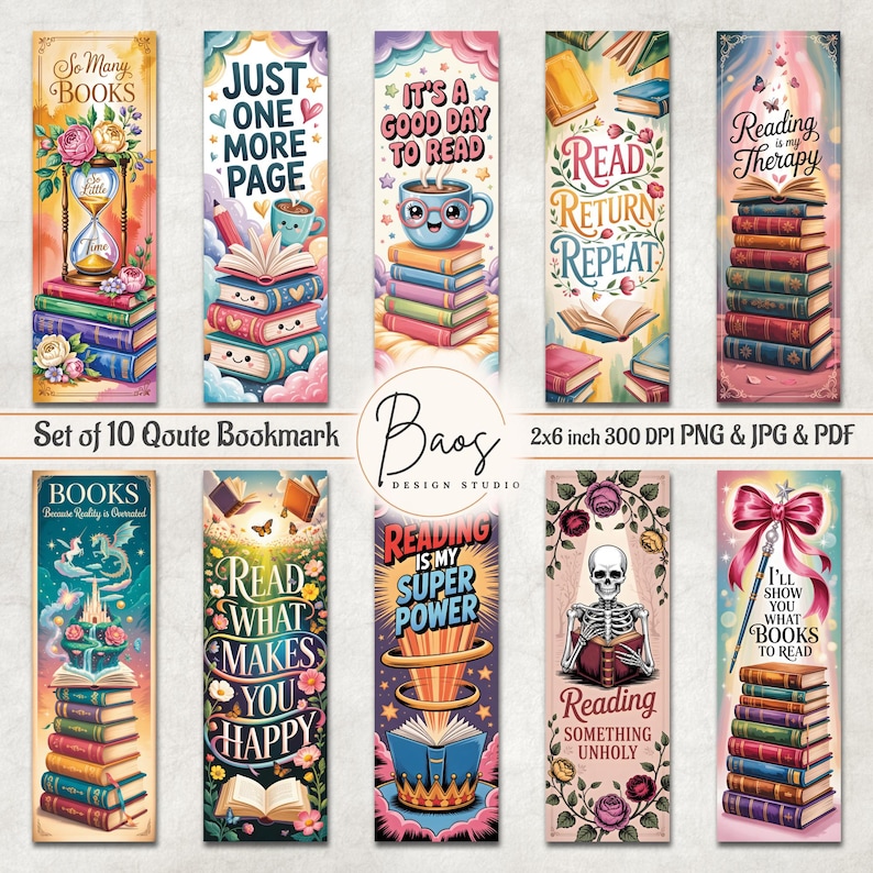 Qoute Bookmark Bundle, Cute Bookmark Sublimation PNG,  Printable Bookmark Sheet, Reading Bookmark Print and Cut Dowload, Watercolor Bookmark PNG, Coffee Bookmark Instant Dowload, Bookish Bookmark Printable Bookmarks, Floral Bookmark Digital Download, Book Lover Gift Sublimation