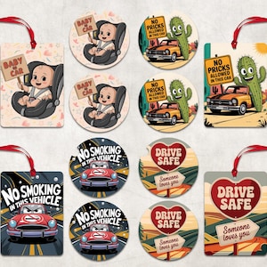 Juego de posavasos para coche con sublimación, paquete de ambientadores con sarcasmo PNG, paquete de posavasos para coche con cita divertida PNG, posavasos de cartulina PNG