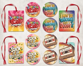 Sarcasm Car Coaster Air Freshener Sublimation Design Set, Sarcastic Car Air Freshener PNG Bundle, Funny Quote Car Coaster PNG Bundle Digital