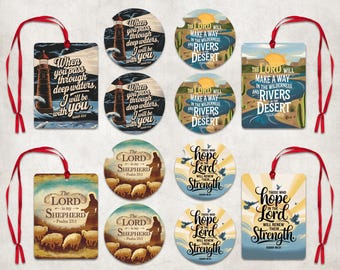 Bible Verse Car Coaster Air Freshener Sublimation Set, Christian Qoute Car Coaster PNG, Faith Car Air Freshener, Jesus Round Cardstock PNG