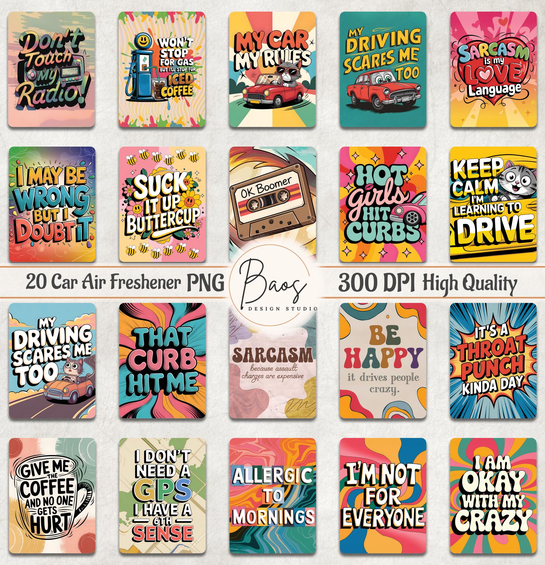 Funny Car Air Freshener PNG Bundle, Sarcastic Car Air Freshener — free download