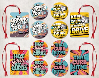 Sarcasm Car Air Freshener PNG Bundle, Sarcastic Car Coaster Air Freshener Sublimation Design Set, Printable Funny Air Freshener Coaster PNG