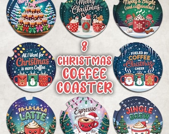 Christmas Coffee Car Coaster PNG, Coffee Qoute Car Coaster Sublimation, Funny Christmas Qoute Car Coaster, Coffee Christmas Cardstock PNG