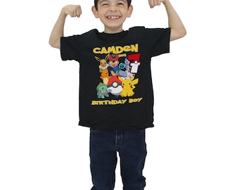 Personalized Birthday Shirt – Monster Theme Party, Custom Name & Age Custom Party Tee Pok3M0n! - All Sizes / Fast Shipping c302