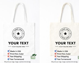 Custom Printed Canvas Tote Bags – Full Color Logo, Business Promo