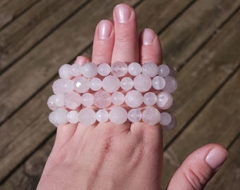 [HARANG]★BTS 着用★ HR 47B_Round Cut Pink Calcite Bracelet Pink Calcite Bracelets, Pink Calcite Bracelets, Calcite