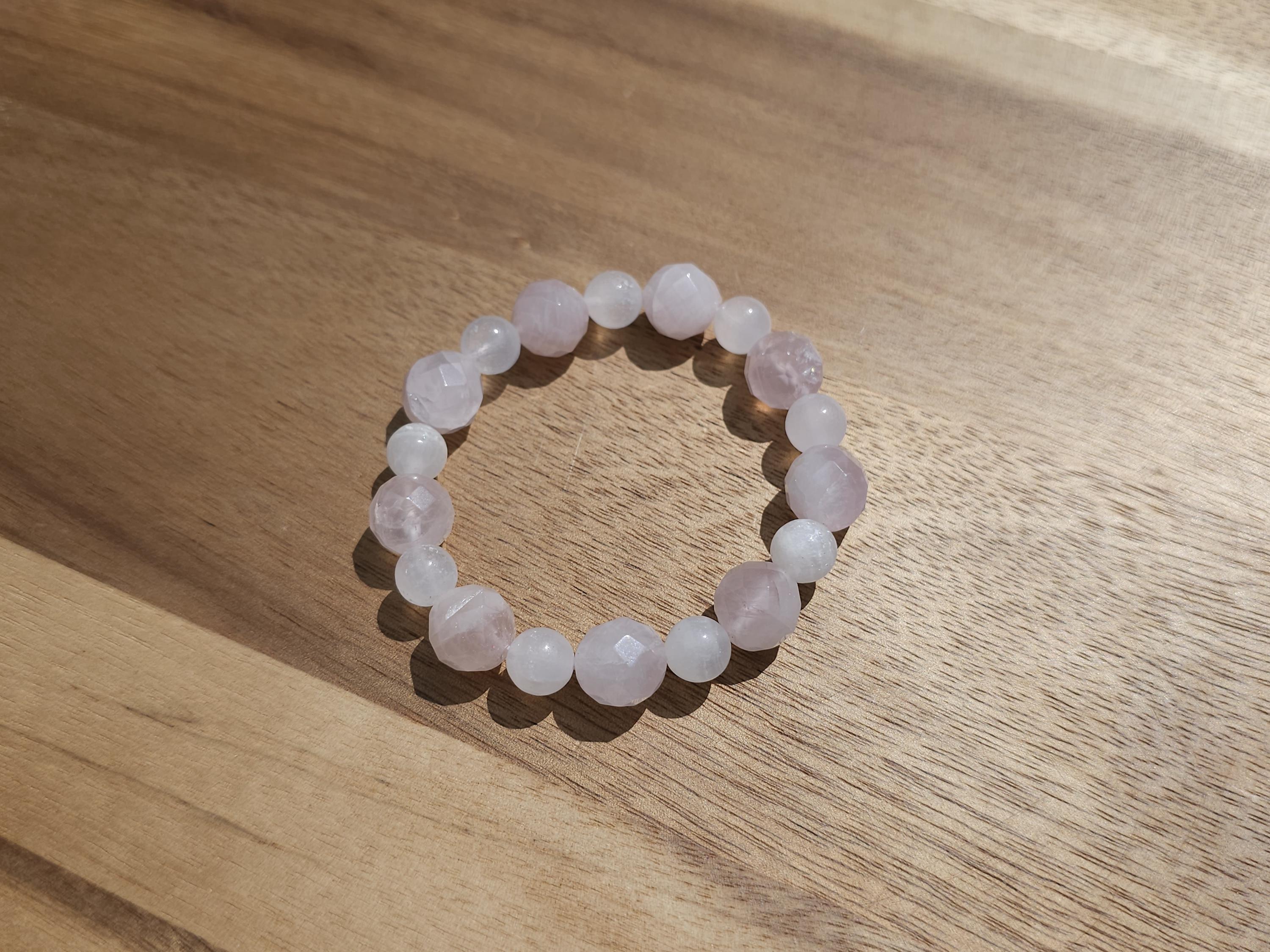 [HARANG]★BTS 着用★ HR 47B_Round Cut Pink Calcite Bracelet Pink Calcite Bracelet – koraandky