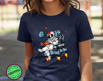 Chemise enfant lecteur astronaute, chemise bébé drôle, t-shirt enfant, t-shirt bébé mignon, chemise personnalisée amateur de livres, chemise enfant lecteur, chemise astronaute drôle