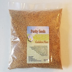 2 lb. Purity Seeds, Whole Golden Flax Seed for human concumsion