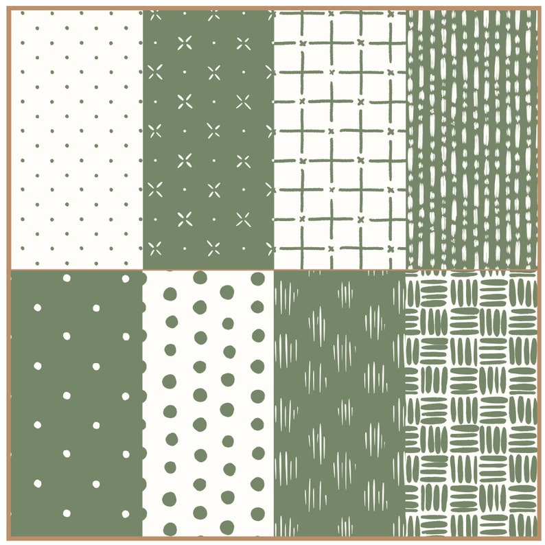 Sage Pattern Sample 50 Seamless Digital Papers, Simple Sage and White Repeating Patterns ...