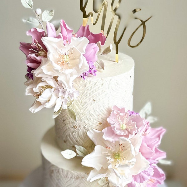 Sugar paste Iceland tulips, wedding cake decor, luxury cake decor, sugar paste&floral decor