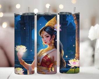 Khmer Apsara Stainless Steel Tumbler | Angkor Wat | Cambodian Culture | Travel Cup