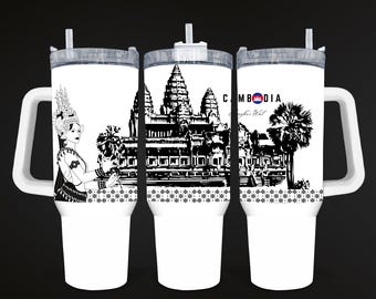 Khmer Apsara | Angkor Wat | 40oz Tumbler |Cambodian Culture | Travel Cup
