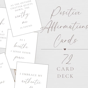 Tarjetas de afirmación para imprimir, notas de amor propio, frases inspiradoras para la confianza, herramienta de terapia para la autoestima, baraja de cartas de diálogo interno positivo