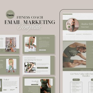 Bearbeitbare Fitness Coach E-Mail Marketing Vorlage | Blei Magnet Marketing & Coach Business Vorlagen | Newsletter Template Kit