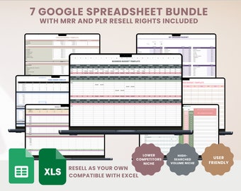 PLR and MRR Spreadsheet Templates Bundle, Done for your Google Sheets, Master Resell Rights, Budget Spreadsheet Template, Digital Products