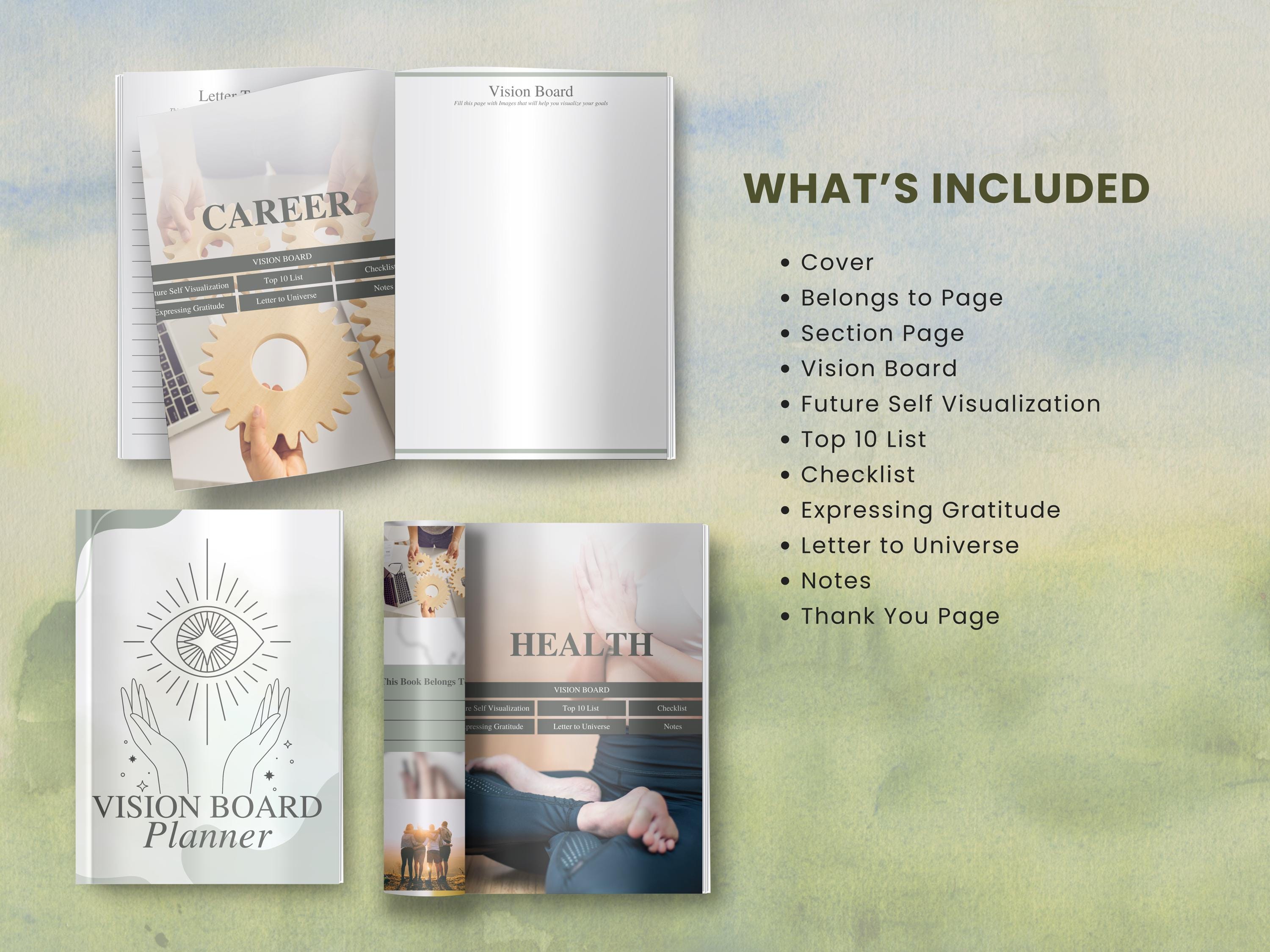 Vision Board Planner Printable Digital Download - Goal Setting ...