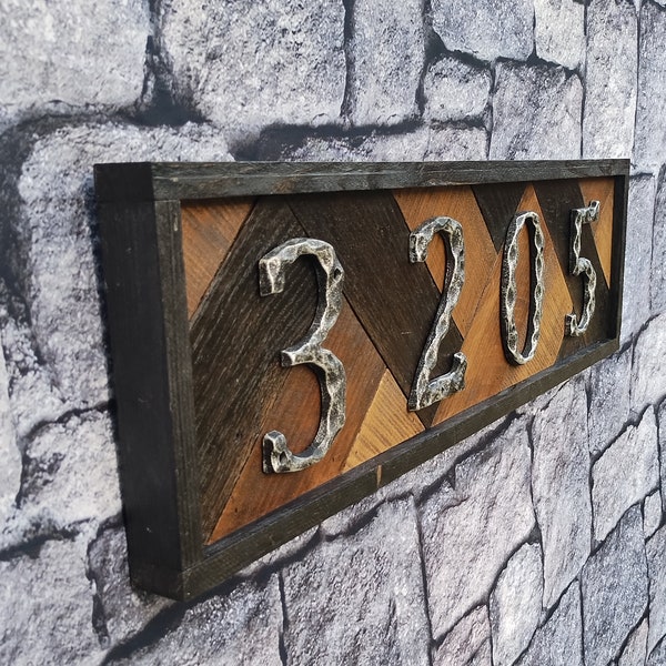 House numbers, rustic, farm style, visible