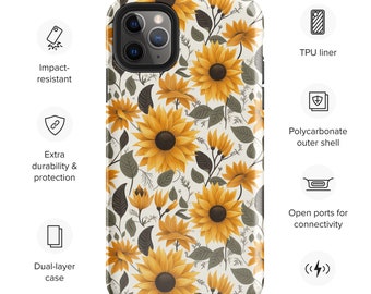 Resilient Blooms: ToughShield Sunflower iPhone Case
