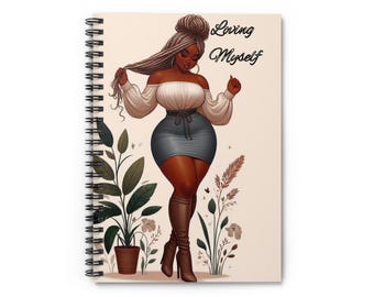 Ermächtigendes Spiralnotizbuch - Loving Myself | Motivationsjournal, Affirmations-Notizbuch, Self-Care-Geschenk, Schreibwaren, Geschenk für Pflanzenliebhaber