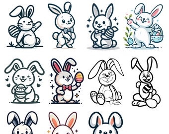 Easter Bunny SVG Bundle / Happy Easter SVG Files / Happy Easter PNG Files / Kids Easter Svg / Christian Easter Svg Bundle / Easter Bunny Png