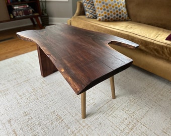 Handmade Live Edge Black Walnut Coffee Table, coffee table, walnut coffee table, live edge coffee table,