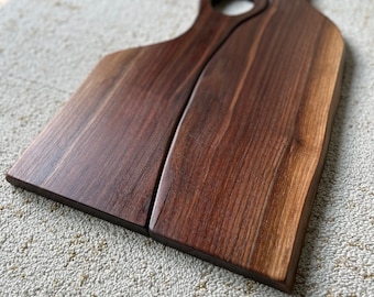 Mooie handgemaakte Live Edge Black Walnut NestedCharcuterie Boards, Charcuterie board, serveerplank, dienblad, walnoot charcuterie board