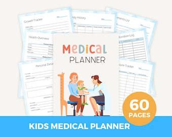 Kids Medical Planner Bundle, Kids Medical Records Organizer, Medical Information Binder, Medical History Tracker, Health Record Organization
