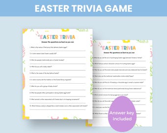 Easter Trivia Game, Easter Activity, Adult Easter Games, Easter Party Games, Easter Family Games, Answer Key Included, Easter Printables