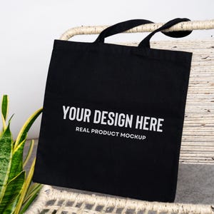 Tote Bag Mockup, Black Tote Bag Mockup, Flat Lay Tote Bag Mockup, Liberty Tote Bag OAD113, Aesthetic Tote Mockup, Printify Black Tote Bag