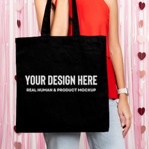 Tote Bag Mockup, Valentine Mockup, Black Tote Bag Mockup, Liberty Tote Bag Mockup, Printify Black Tote Bag, POD Tote Bag Mockup