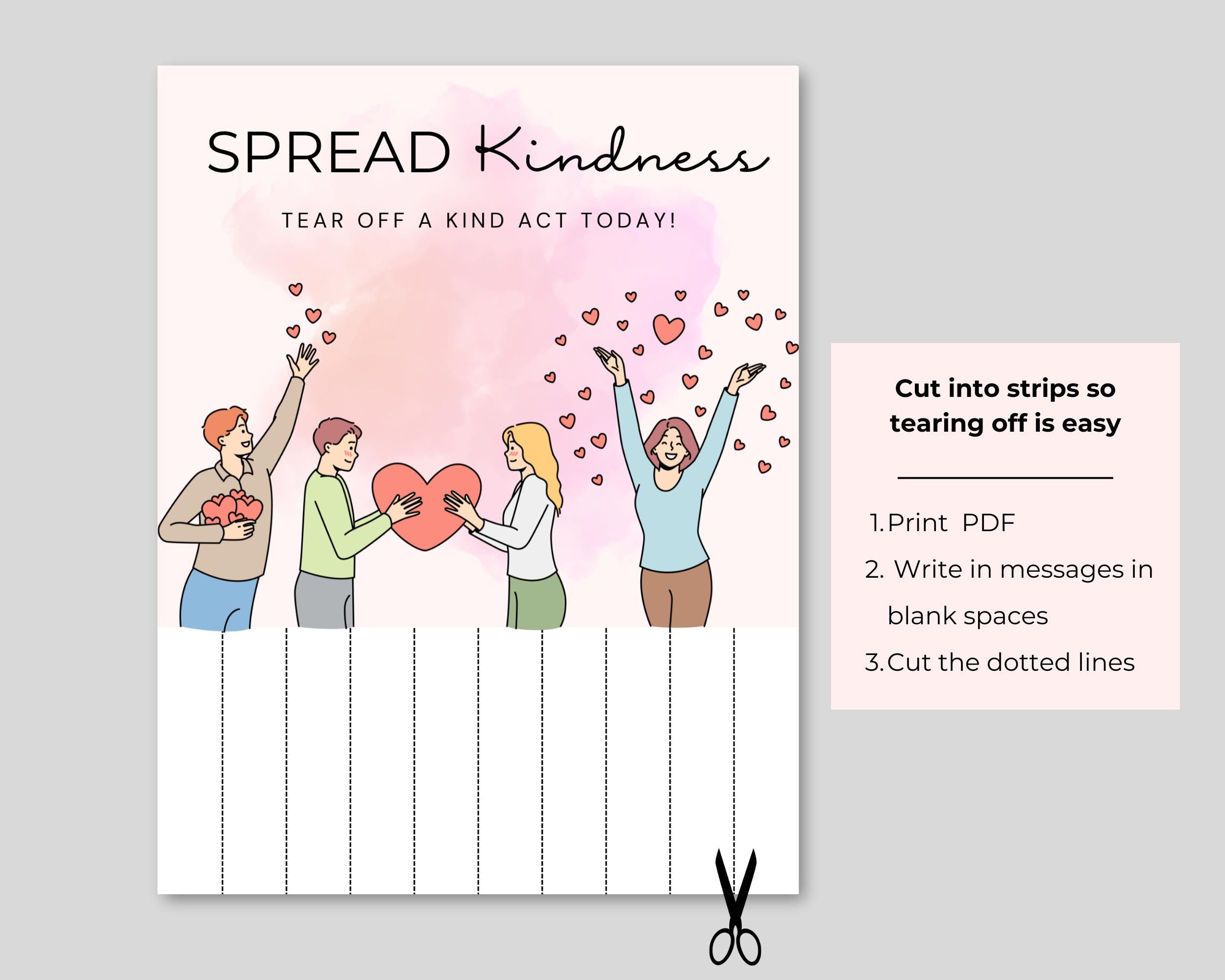 Printable Spread Kindness Tear off Flyer, Random Acts of Kindness, Pay ...