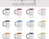 Colorful Mug Color Chart, Coffee Mug Color Guide, POD Color Chart, Mockup Color Chart, Printify Ceramic Mug, Accent Mug Listing Photo