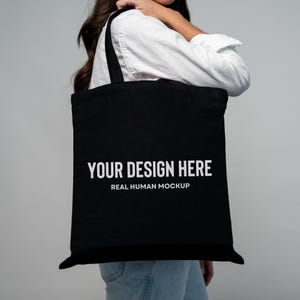 Black Tote Bag Mockup, Tote Bag Mockup, Real Model Tote Bag Mockup, Customizable Tote Bag Mockup, Liberty Tote Bag Mockup, Printify Tote Bag