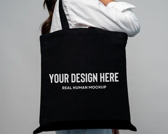 Black Tote Bag Mockup, Tote Bag Mockup, Real Model Tote Bag Mockup, Customizable Tote Bag Mockup, Liberty Tote Bag Mockup, Printify Tote Bag