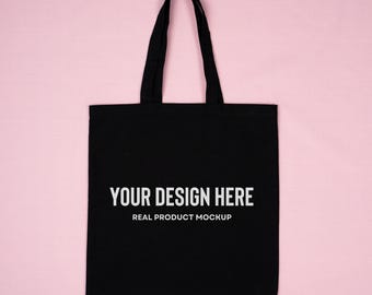 Tote Bag Mockup, Black Tote Bag Mockup, Flat Lay Tote Bag Mockup, Liberty Tote Bag Mockup, Printify Black Tote Bag, Realistic Mockup