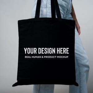 Tote Bag Mockup, Black Tote Bag Mockup, Real Model Tote Bag Mockup, Liberty Tote Bag Mockup, Printify Black Tote Bag, POD Tote Bag Mockup