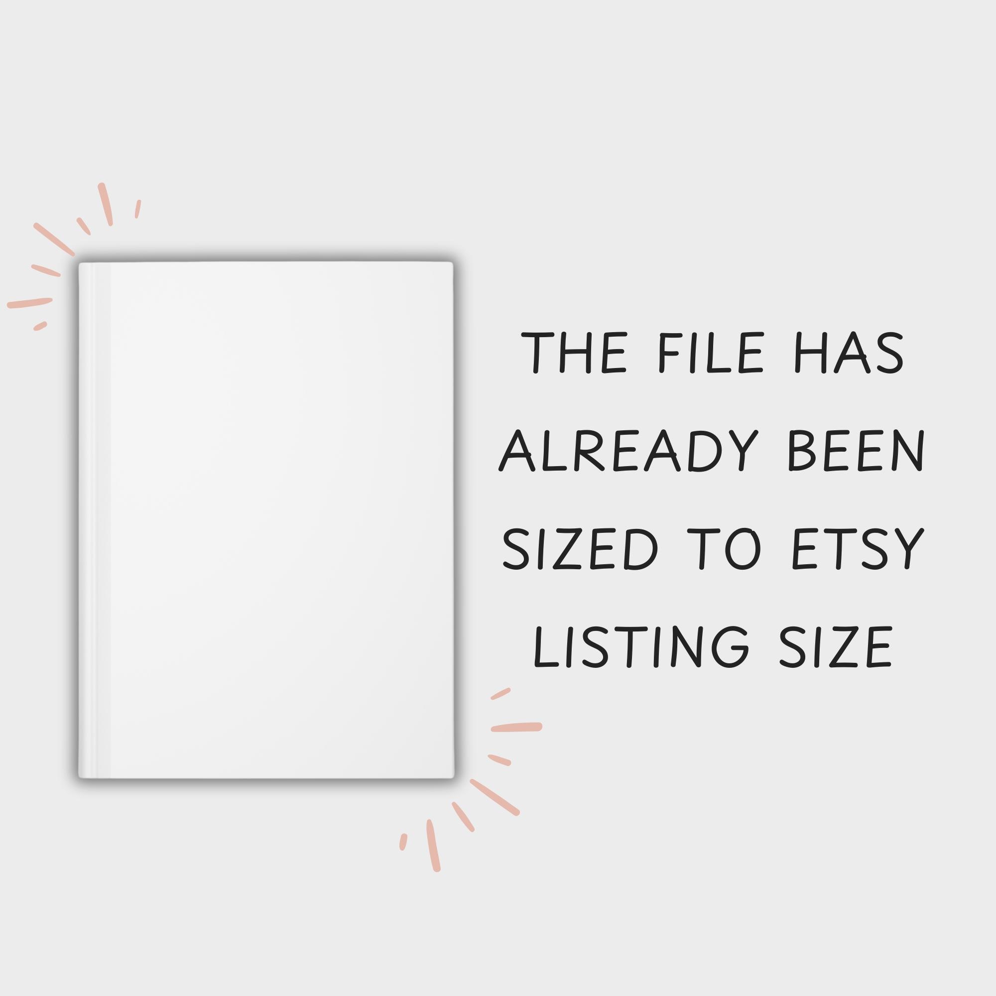 Blank Hardcover Journal Size Chart, Hardcover Journal Mockup, Journal