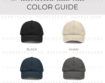 Distressed Dad Cap Color Guide, Dad Cap Color Chart, POD Color Chart, Mockup Color Chart, Printify Classic Dad Cap, Dad Hat Mockup
