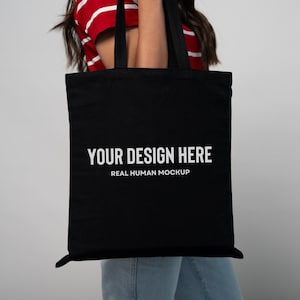 Black Tote Bag Mockup, Tote Bag Mockup, Real Model Tote Bag Mockup, Customizable Tote Bag Mockup, Liberty Tote Bag Mockup, Printify Tote Bag