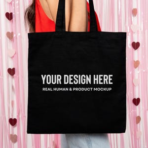 Tote Bag Mockup, Valentine Mockup, Black Tote Bag Mockup, Liberty Tote Bag Mockup, Printify Black Tote Bag, POD Tote Bag Mockup