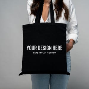Black Tote Bag Mockup, Tote Bag Mockup, Real Model Tote Bag Mockup, Customizable Tote Bag Mockup, Liberty Tote Bag Mockup, Printify Tote Bag