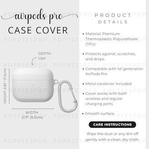 Airpods Pro Case Cover Größentabelle, Apple Airpods Pro Case Cover Größentabelle, Apple Airpods Pro Case Cover Cover Pflegekarte, Printize Airpods Pro Case Cover