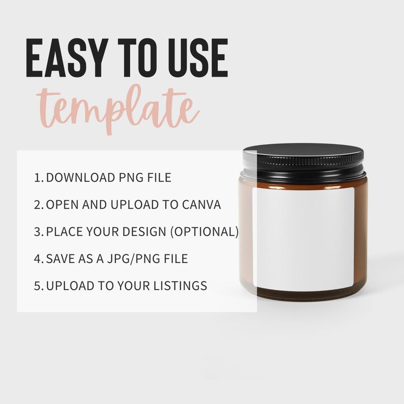 Candle Care Card, Scented Soy Candle Mockup, Glass Candle Jar Mockup, Candle Instruction, Printify Candle, Amber Jar Candle Care Instruction image 2