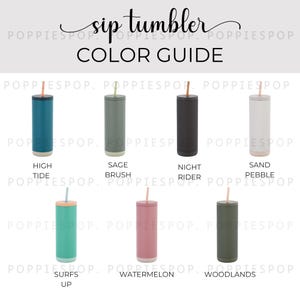 Sip Tumbler Color Guide, 20oz Tumbler Color Chart, POD Color Chart, Mockup Color Chart, Printify Skinny Tumbler, Sip Tumbler Listing Photo