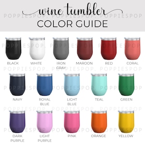 Guía de colores para vasos de vino, tabla de colores para vasos de vino de 12 oz, tabla de colores POD, tabla de colores para maquetas, vaso de vino Printify, foto de listado de vasos