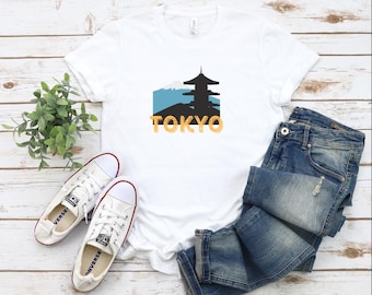 Tokyo Graphic T-Shirt Minimal Unisex Vintage Tee Cool Fun Travel